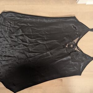 100% Silk Black Lace Slip